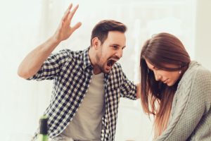 alcoholic spouse screaming at wife