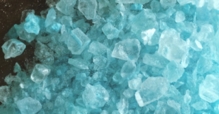 Closeup of blue crystals